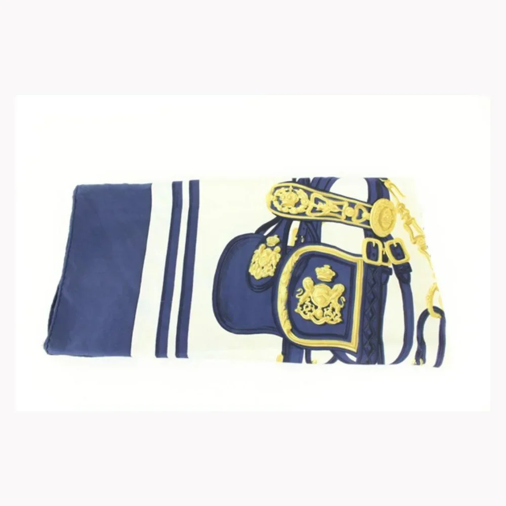 Louis Vuitton Navy x Gold Brides de Gala Silk Scarf 58h511s